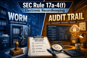 SEC Rule 17a-4 WORM storage versus audit-trail archive illustration